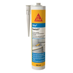 Sellador de silicona acética para aplicaciones sanitarias. Sika® Sanisil® es un sellador de un componente y libre de solventes con resistencia a la formación de hongos.